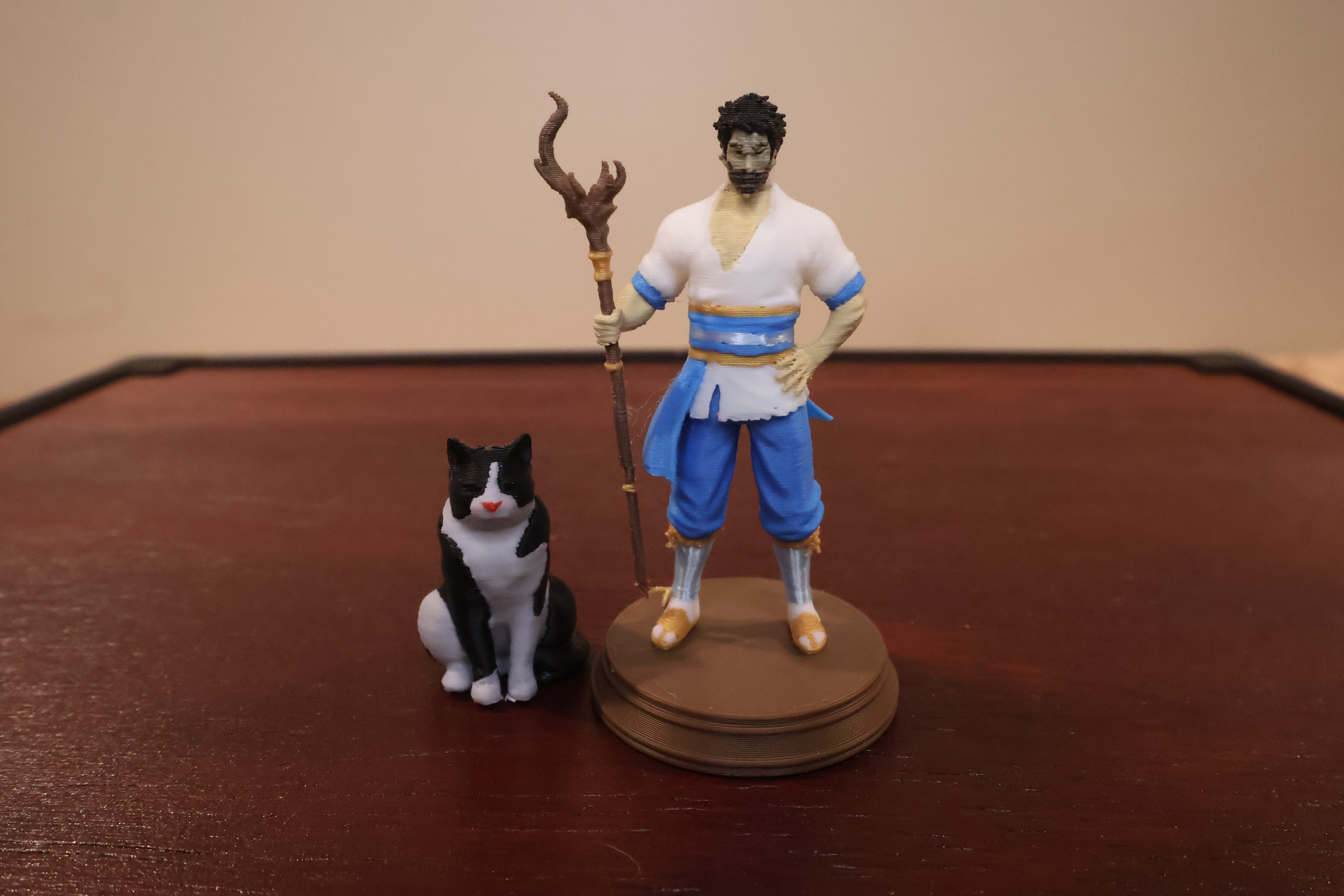 Hand-painted custom 3D printed figurine of a person, photo-matched likeness, premium heirloom finish